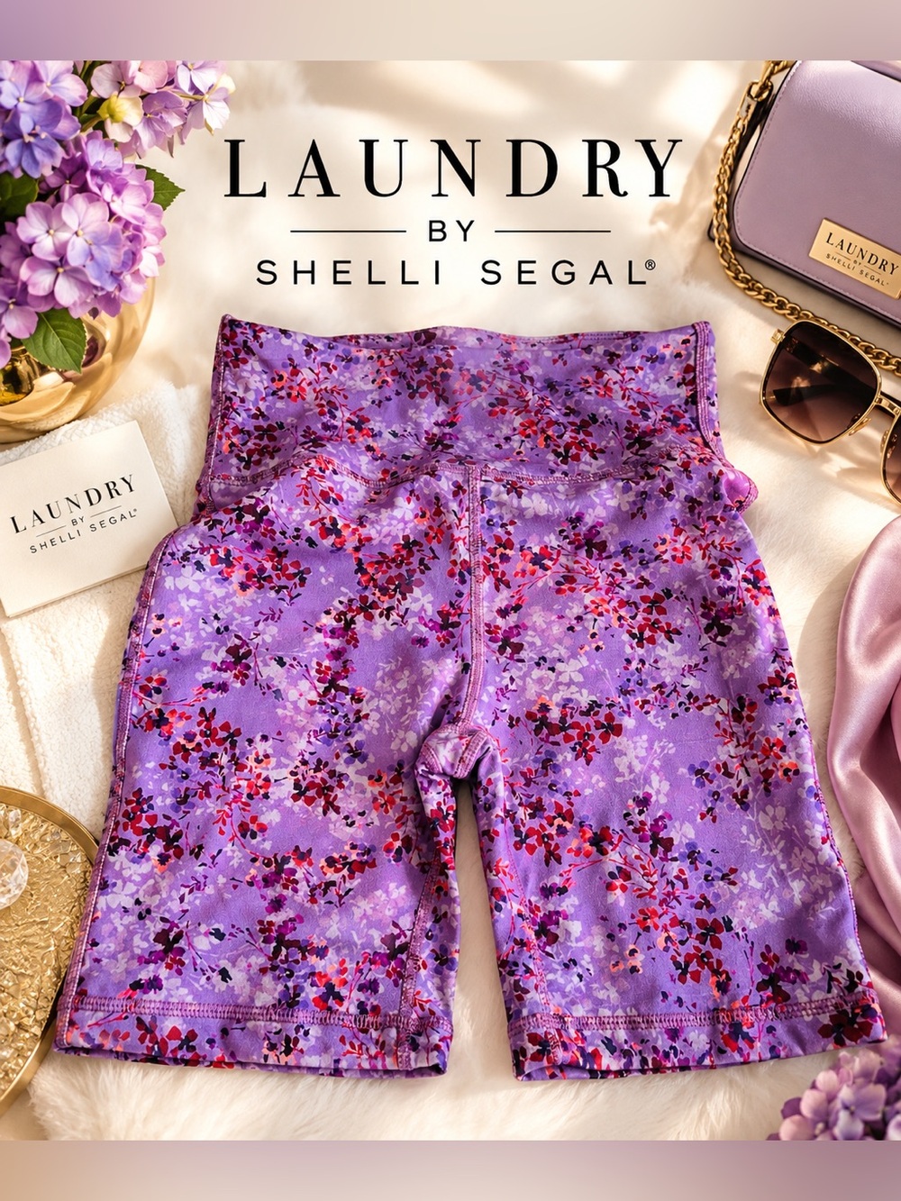 Laundry By Shelli Segal | Woman’s ' Purple Floral Bike Shorts